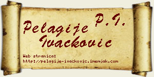 Pelagije Ivačković vizit kartica